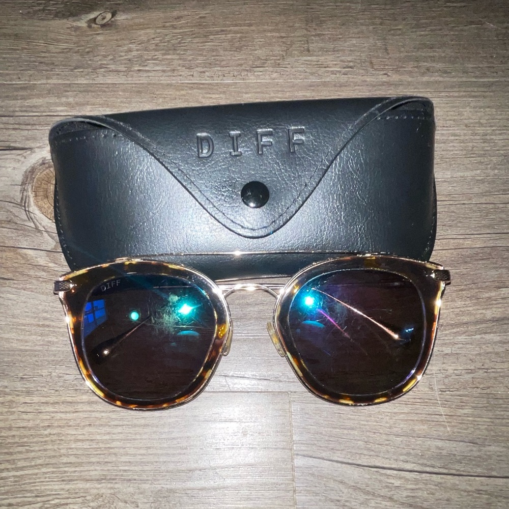 DIFF Tortoise Shell Sunglasses with Case